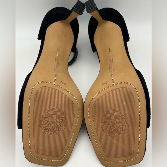 Vince Camuto - Evensa Black Suede 3” Open-Toe Heels Ankle Bracelet Straps NEW - Picture 7 of 9